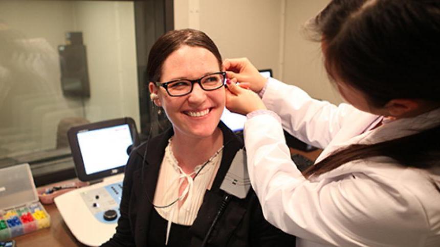 Patient in the ear clinic
