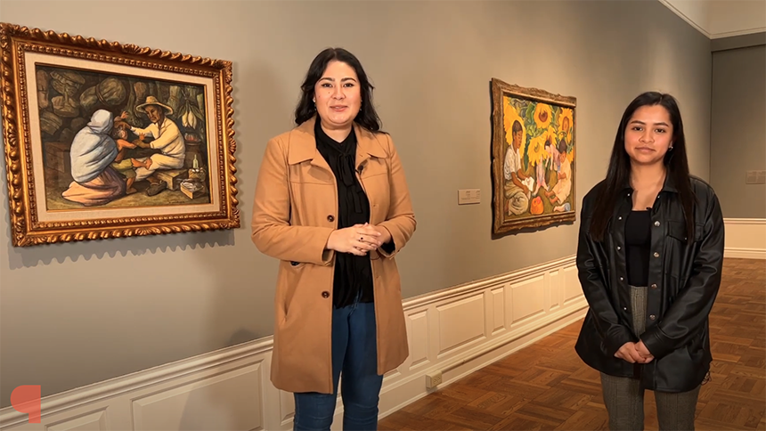 波特兰艺术博物馆的rebecca Garfias-Mejia和Zoraida Espinoza