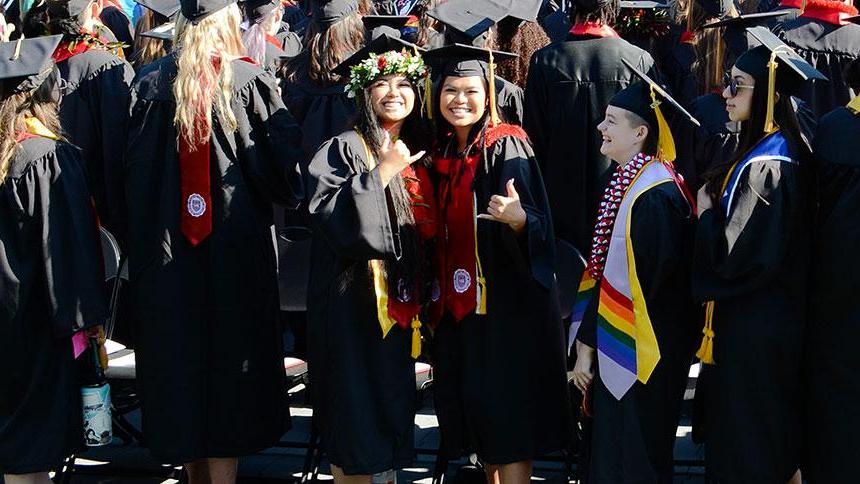 Graduates Line Up Prior To May 2023 Commencement At Pacific University